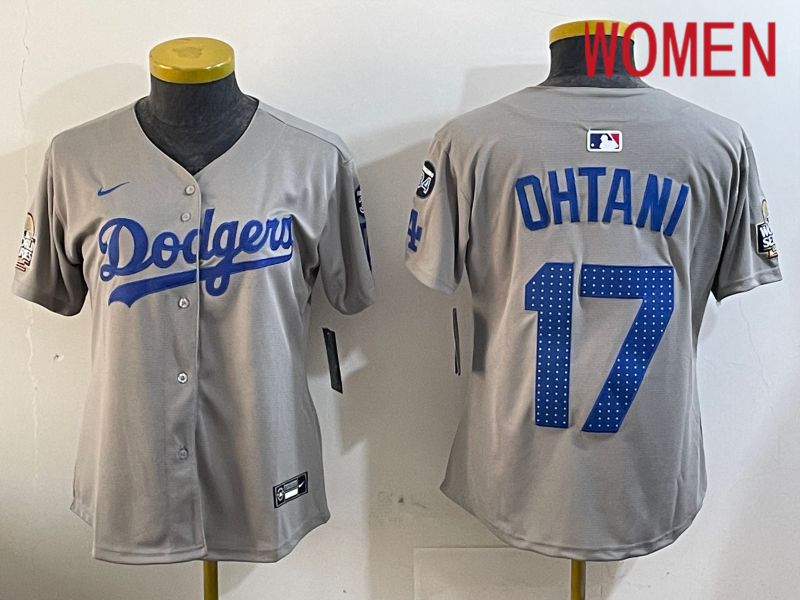 Women Los Angeles Dodgers #17 Ohtani Grey Game 2024 Nike MLB Jersey style 12055